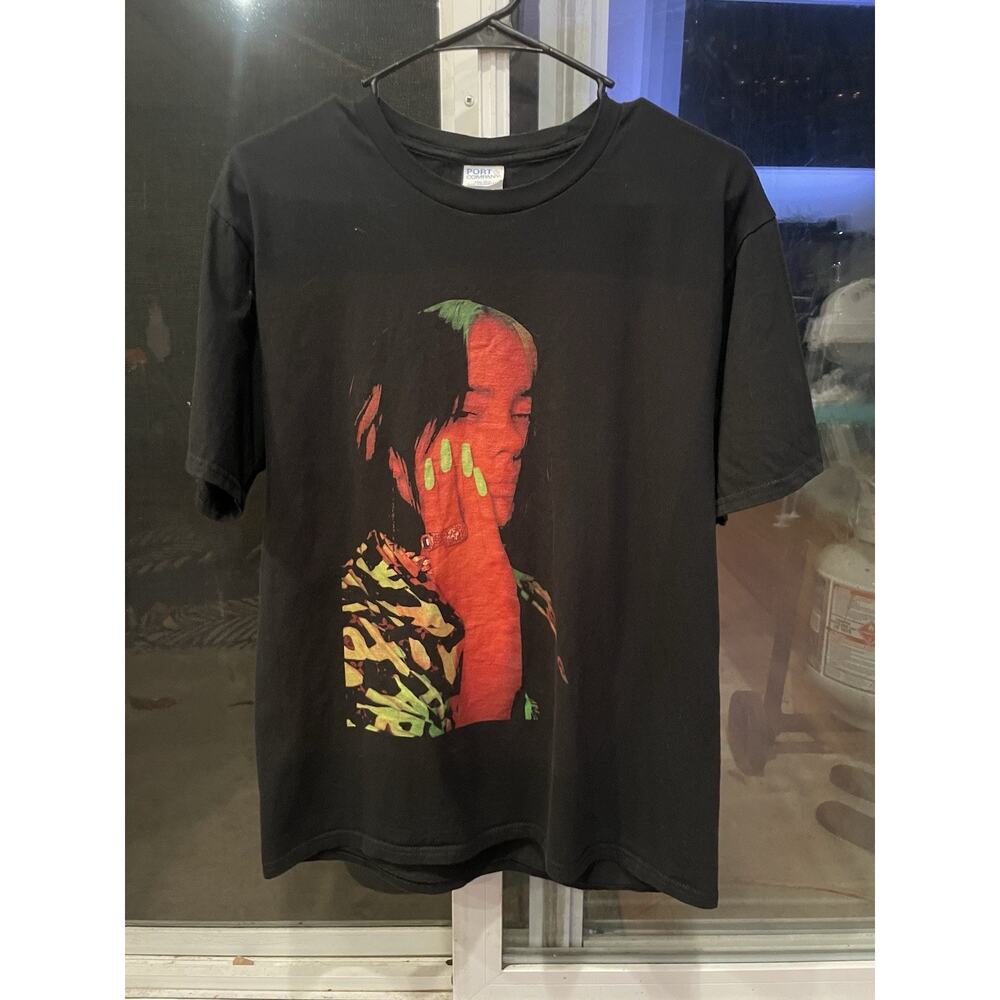 Billie Eilish Black Graphic Print Cotton Men's M Crew Neck Short Sleeve T-Shirt
